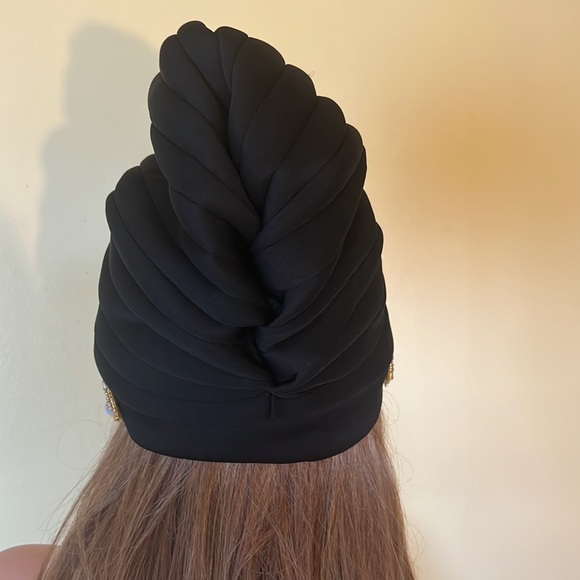 VTG 60 Beehive Turbin Hat Marvelous Mrs Maisel Emily in Paris jewels are glued - Picture 3 of 6